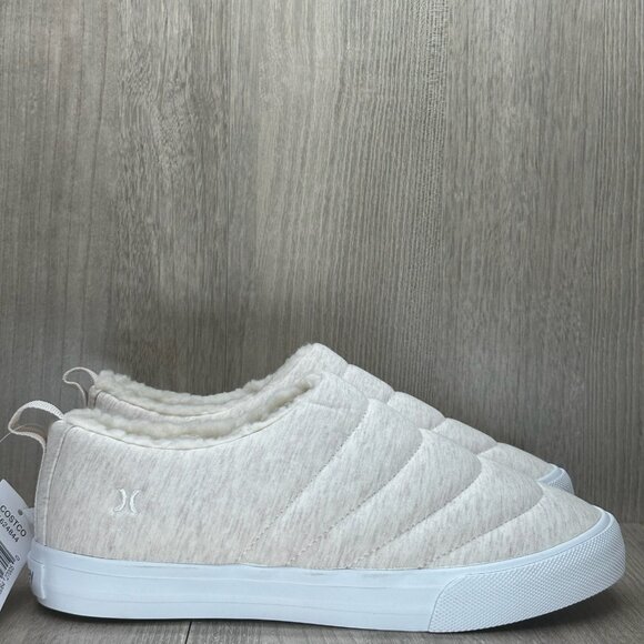 Hurley Arlo Puff Clog Shoes Womens 7M Slip On Sherpa Lined Low Top Cozy Natural - Picture 1 of 13